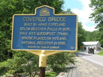 Covered Bridge Marker - Edinburg, NY image. Click for full size.