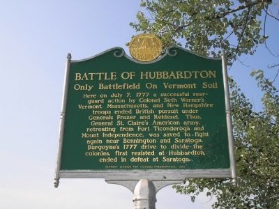 Battle of Hubbardton Marker image. Click for full size.
