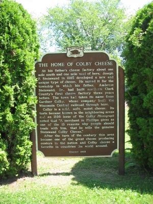 The Home of Colby Cheese Marker image. Click for full size.
