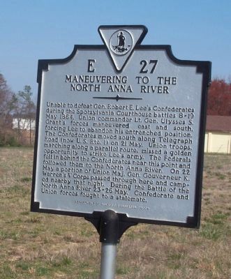 Maneuvering to the North Anna River Marker image. Click for full size.