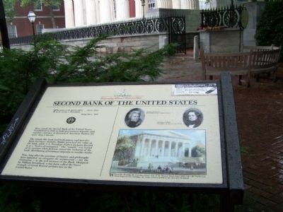 Second Bank of the United States Marker image. Click for full size.