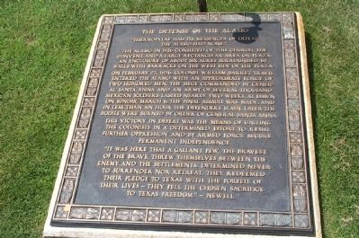 The Defense of the Alamo Marker. Click for full size. The Defense of the Alamo Marker image. Click for full size.