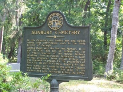 Sunbury Cemetery Marker image. Click for full size.