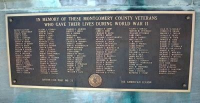 Montgomery County's Tribute to her Heroic Dead - "World War II" image. Click for full size.