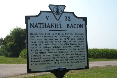 Nathaniel Bacon Marker image. Click for full size.
