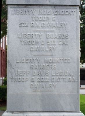 Liberty County Confederate Monument , ( South face ) image. Click for full size.