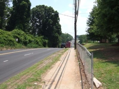 View towards The Battle of Atlanta Started Here Marker on Clay Street at Memorial Drive. Click for full size. View towards The Battle of Atlanta Started Here Marker on Clay Street at Memorial Drive image. Click for full size.