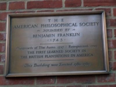 Philosophical Hall Plaque image. Click for full size.