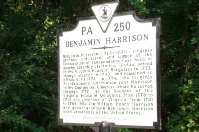 Benjamin Harrison Marker. Click for full size. Benjamin Harrison Marker image. Click for full size.