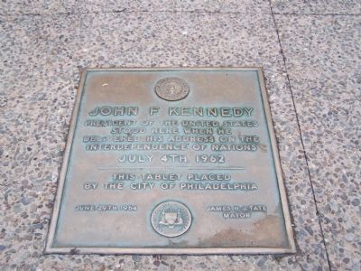 John F. Kennedy Marker. Click for full size. John F. Kennedy Marker image. Click for full size.