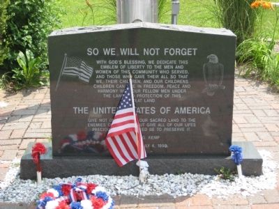 So We Will Not Forget Marker. Click for full size. So We Will Not Forget Marker image. Click for full size.