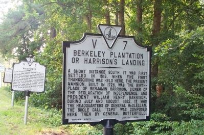 Berkeley Plantation or Harrison's Landing Marker. Click for full size. Berkeley Plantation or Harrison's Landing Marker image. Click for full size.