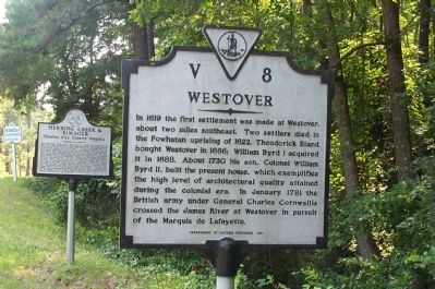 Westover Marker. Click for full size. Westover Marker image. Click for full size.