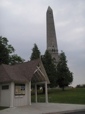 Marker and Saratoga Monument image. Click for full size.