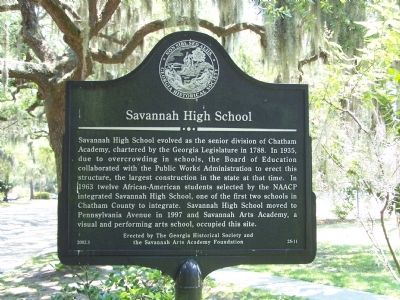 Savannah High School Marker image. Click for full size.