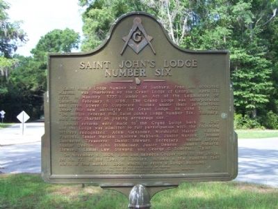 Saint John's Lodge Number Six Marker. Click for full size. Saint John's Lodge Number Six Marker image. Click for full size.