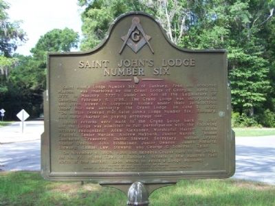 Saint John's Lodge Number Six Marker image. Click for full size.