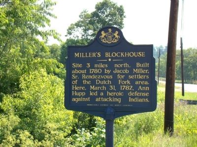 Millers Blockhouse Marker image. Click for full size.