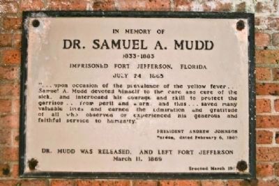 Dr. Samuel A. Mudd Marker. Click for full size. Dr. Samuel A. Mudd Marker image. Click for full size.