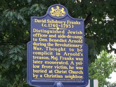 David Salisbury Franks Marker. Click for full size. David Salisbury Franks Marker image. Click for full size.