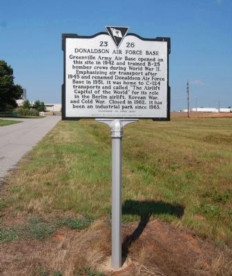 Donaldson Air Force Base Marker image. Click for full size.