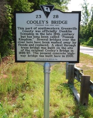 Cooley's Bridge Marker - Reverse image. Click for full size.