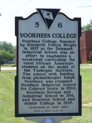 Voorhees College Marker image. Click for full size.