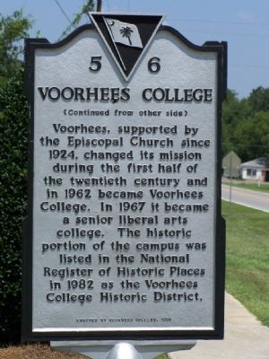 Voorhees College Marker ( Side 2 ). Click for full size. Voorhees College Marker ( Side 2 ) image. Click for full size.