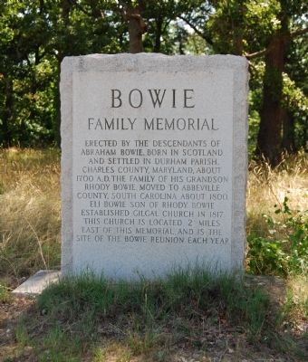 Bowie Family Memorial Marker image. Click for full size.