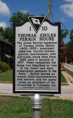 Thomas Chiles Perrin House Marker - Front image. Click for full size.
