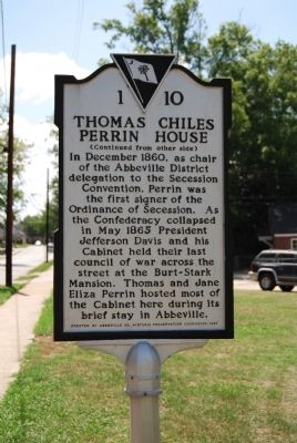 Thomas Chiles Perrin House Marker - Reverse image. Click for full size.