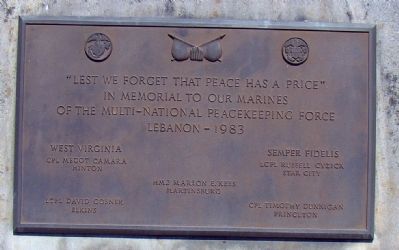 “Lest We Forget That Peace Has a Price” Marker image. Click for full size.