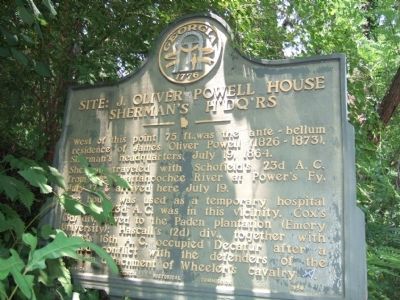 Site: J. Oliver Powell House Sherman's H'dq'rs Marker image. Click for full size.