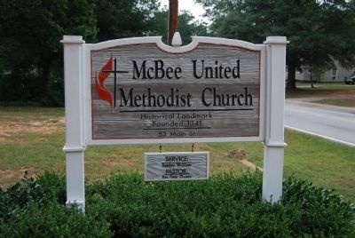 McBee United Methodist Church Sign image. Click for full size.