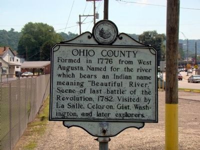 Ohio County Face of Marker. Click for full size. Ohio County Face of Marker image. Click for full size.