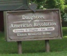 D.A.R. "Dorothy Q." Chapter - Est. 1898 - - Elston Memorial Home Marker image. Click for full size.