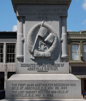 Abbeville County Confederate Monument -<br>East Side image. Click for full size.