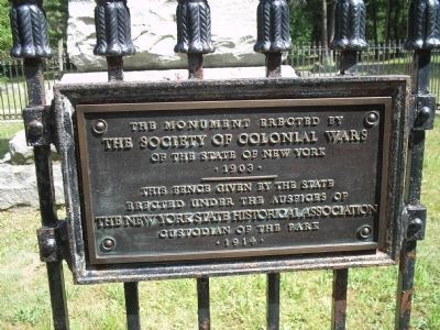 Battle of Lake George Fence Plaque image. Click for full size.