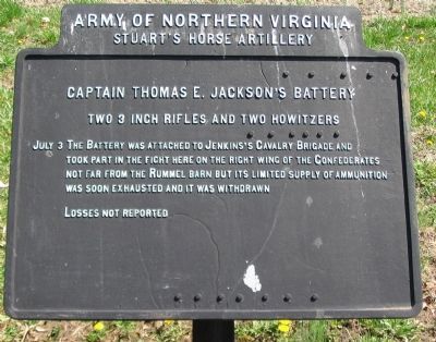 Captain Thomas E. Jackson's Battery Tablet. Click for full size. Captain Thomas E. Jackson's Battery Tablet image. Click for full size.