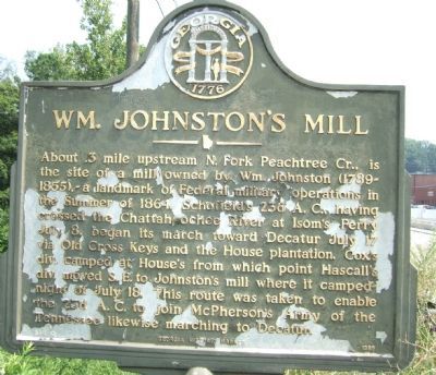Wm. Johnston's Mill Marker image. Click for full size.