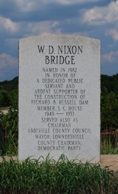 W.D. Nixon Bridge Marker. Click for full size. W.D. Nixon Bridge Marker image. Click for full size.