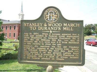 Stanley & Wood March To Durand's Mill Marker image. Click for full size.