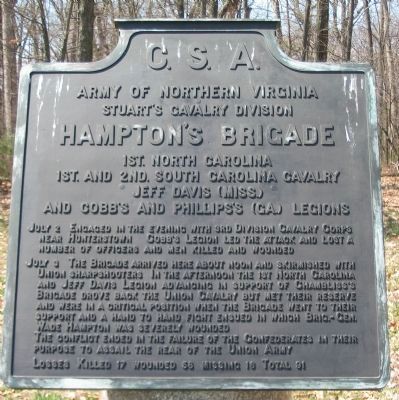 Hampton's Brigade Tablet image. Click for full size.