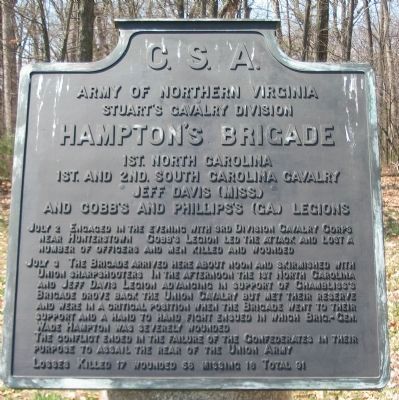 Hampton's Brigade Tablet. Click for full size. Hampton's Brigade Tablet image. Click for full size.
