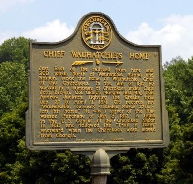 Chief Wauhatchie's Home Marker image. Click for full size.