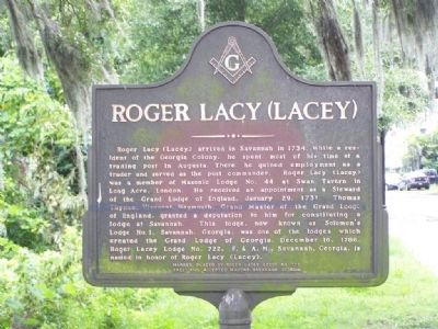 Roger Lacy (Lacey) Marker image. Click for full size.
