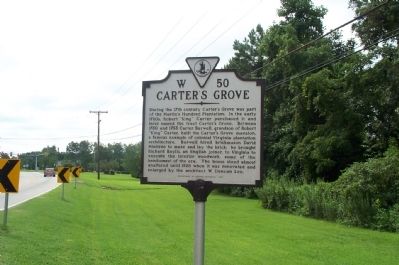 Carter's Grove Marker. Click for full size. Carter's Grove Marker image. Click for full size.