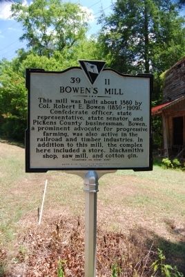 Bowen's Mill Marker - Front image. Click for full size.