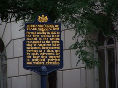 Mechanics' Union of Trade Associations Marker image. Click for full size.