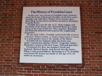 The History of Franklin Court Marker image. Click for full size.